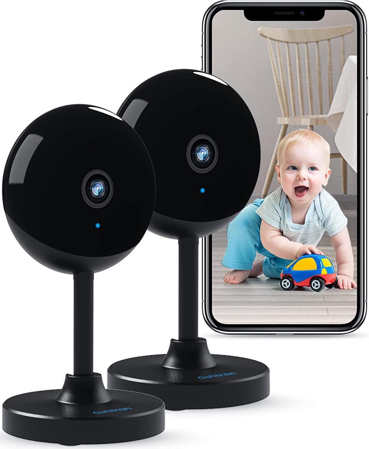 2 PCS 1080P Indoor Camera - Owltron Security Camera Baby Monitor with Camera Surveillance Indoor Compatible with Alexa, Pet Camera with APP 2-Way Audio Motion Detection Night Vision (T1)