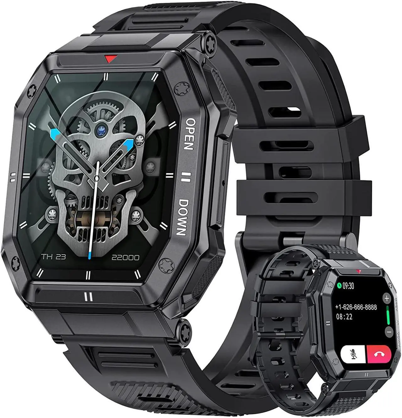 Main image of LIGE Military Smart Watches for Men,5ATM Waterproof Outdoors Sport Fitness Activity Tracker Watch, 1.85'' HD Blood Pressure/Blood Oxygen/Heart Rate Monitor SmartWatches Compatible with iOS and Android