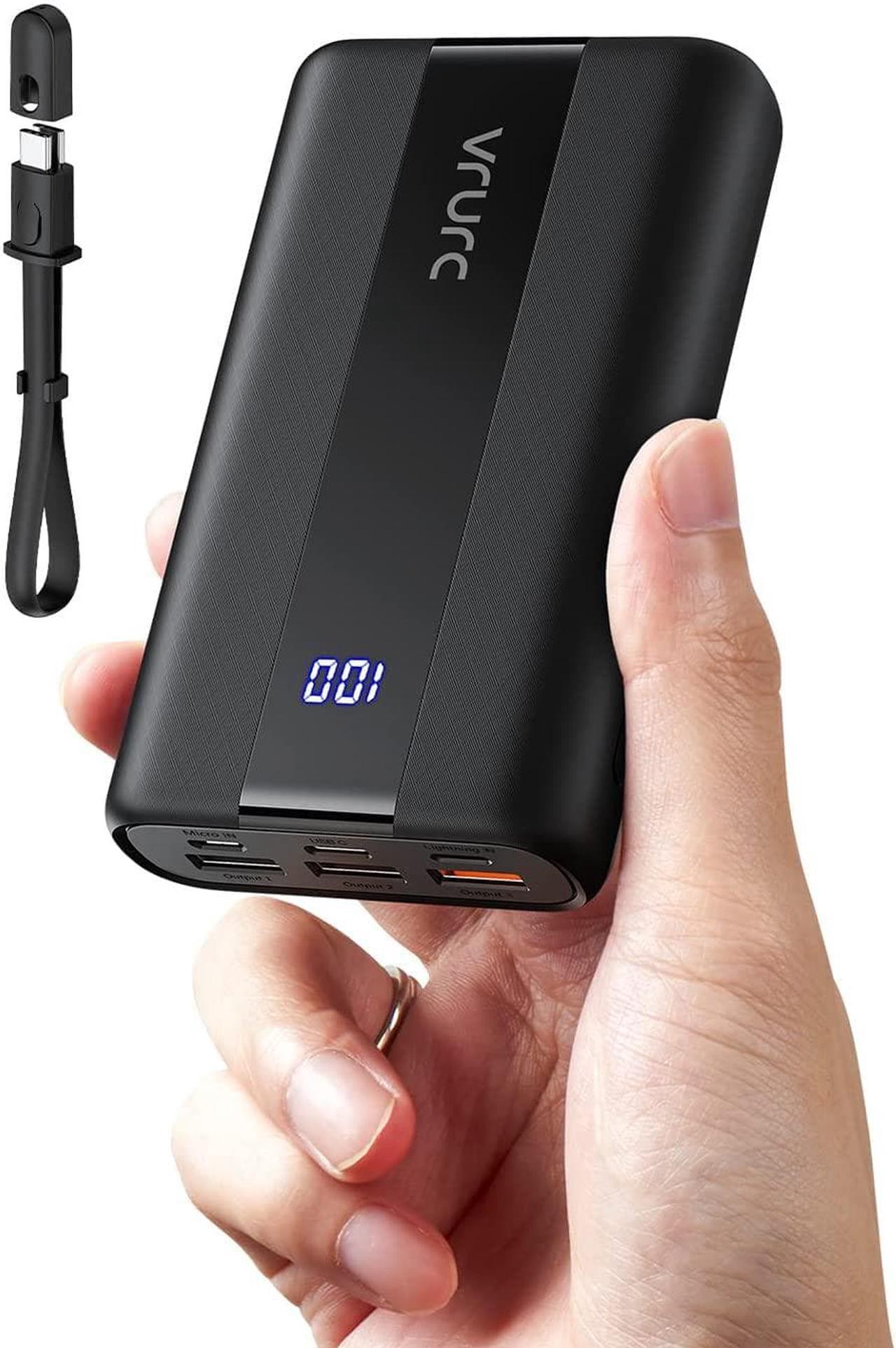 VRURC Portable Power Bank 20000mAh, 22.5W PD & QC 3.0 LED Display Fast Charging USB C Portable Charger with 4 Output 3 Input,Compact External Battery Pack Compatible with iPhone,Android,Samsung