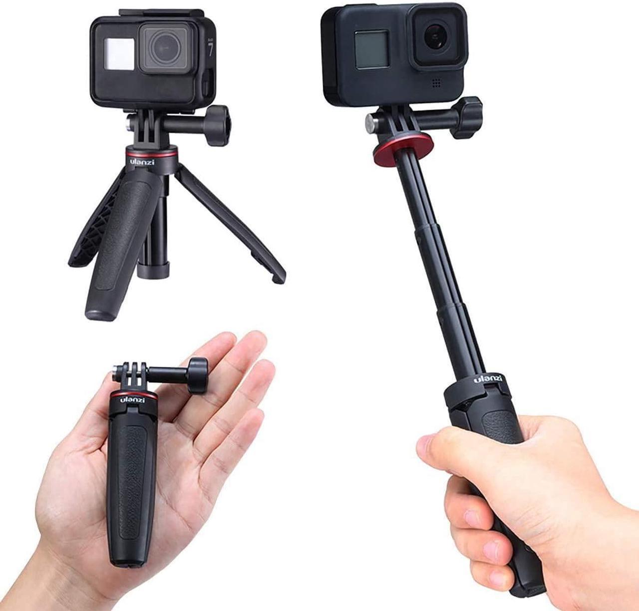 Ulanzi MT-09 Extension Pole Tripod, Mini Selfie Stick Tripod Stand Handle Grip for GoPro8 7 6 5 4 Max DJI OSMO Action Insta360 One X SJCAM Vlogging