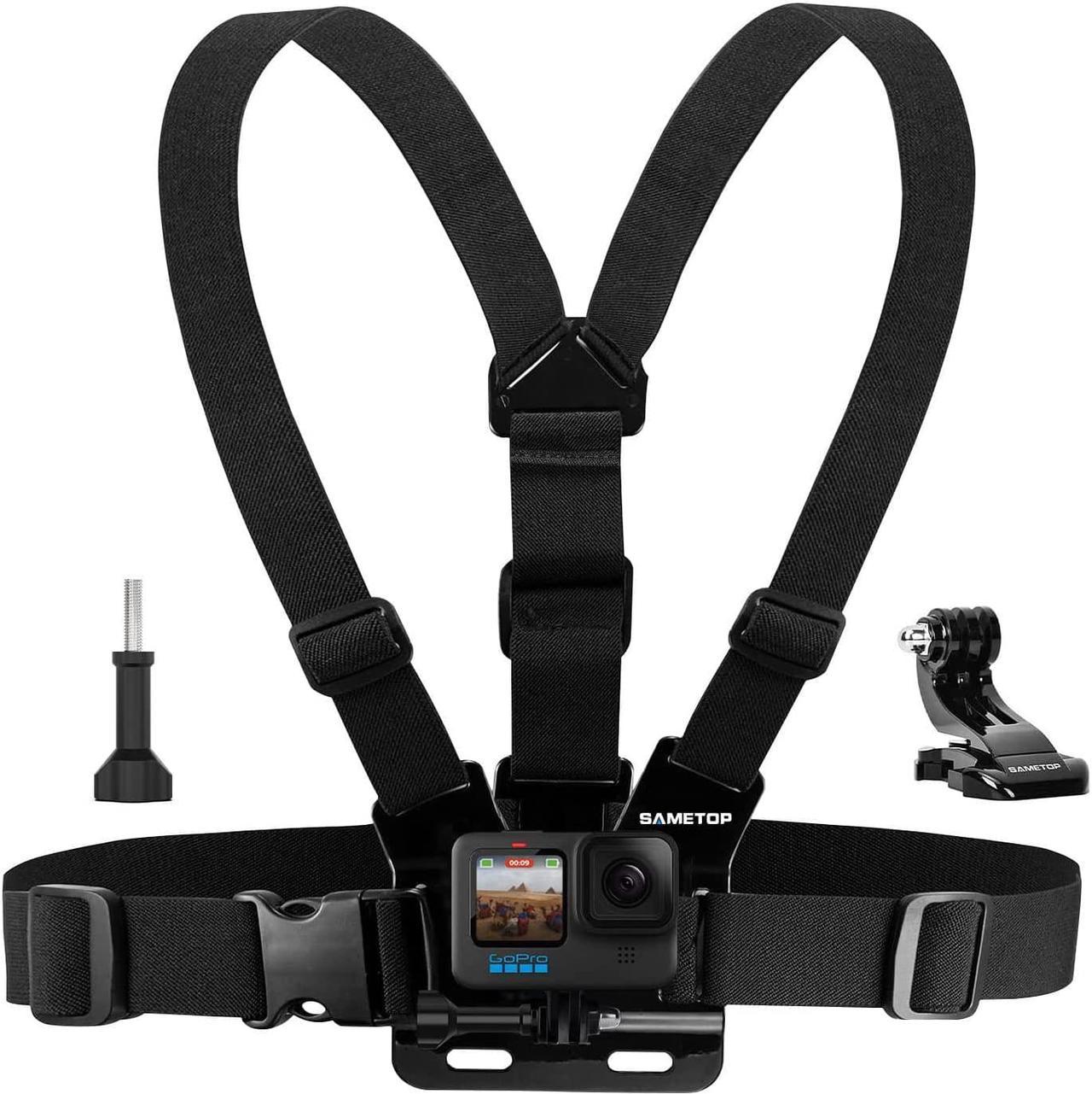 Sametop Chest Strap Mount Harness Chesty Body Mount Compatible with GoPro Hero 11, 10, 9, 8, 7, 6, 5, 4, Session, 3+, 3, 2, 1, Max, Hero (2018), Fusion, DJI Osmo Action Cameras