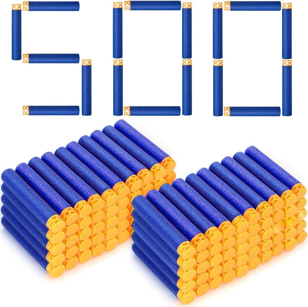 500PCS Foam Bullets Refill Darts for Nerf Guns, Safety Upgrade Standard Size Refill Nerf Darts Pack for Nerf N-Strike Elite Series Kid Toy Gun