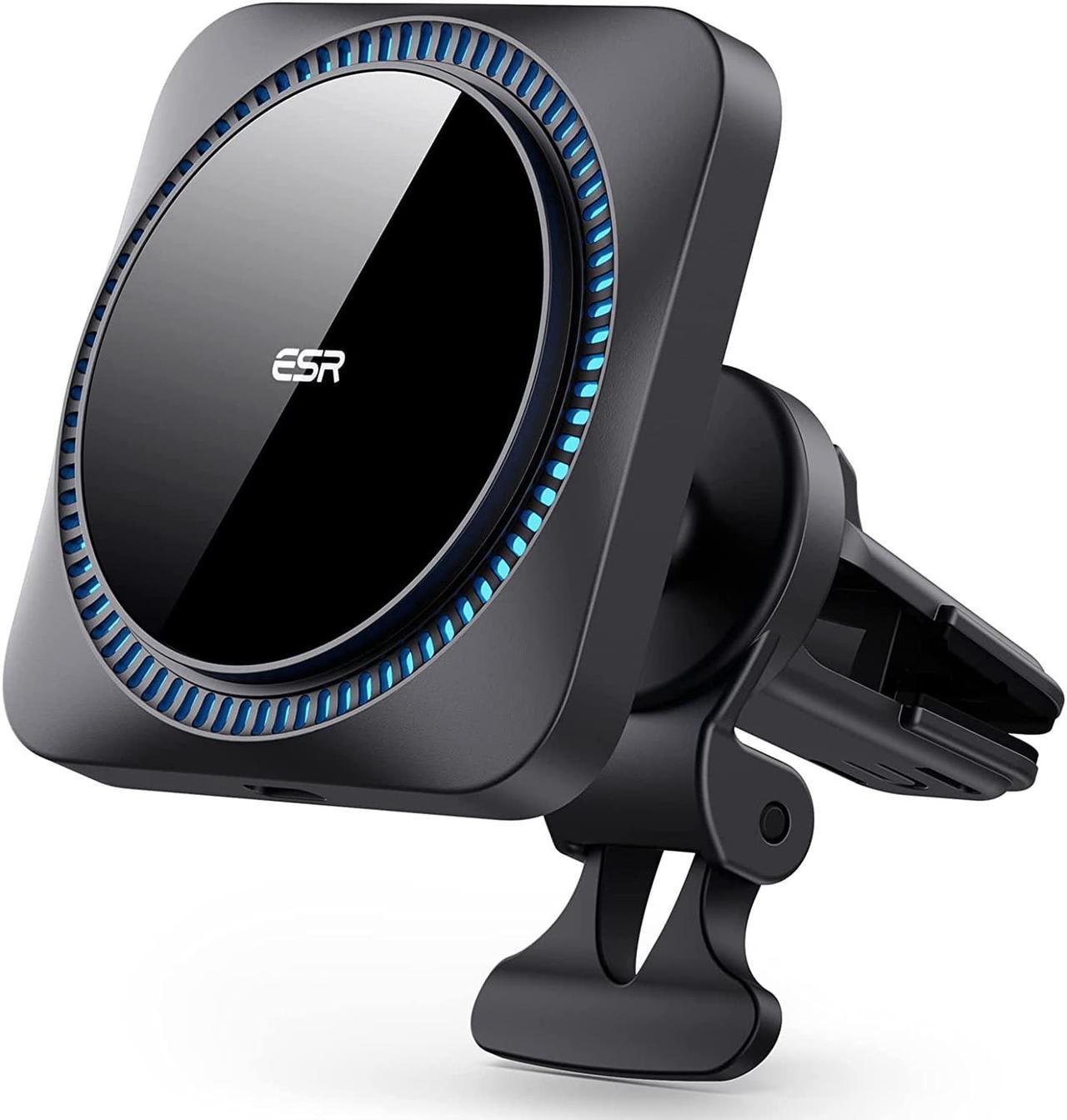 ESR HaloLock Wireless Car Charger with CryoBoost, Compatible with MagSafe Car Charger, Compatible with iPhone 14/13/12 Series Phones and Magnetic Cases, Fast Charging, Phone Cooling, Frosted Onyx