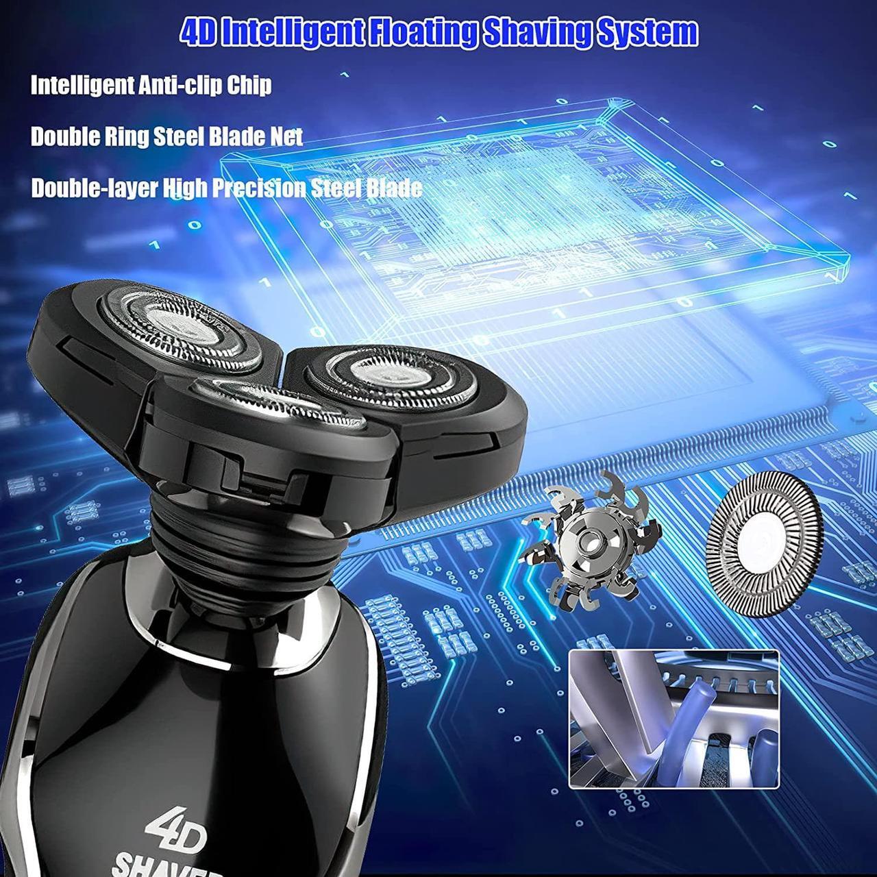 Alt view image 6 of 7 - Electric Shaver Razor for Men, BestMal 5 in 1 Wet/Dry Electric Shavers Razors for Men, Rechargeable Waterproof Mens Electric Razor with Nose Trimmer Sideburns Hair Trimmer and Face Cleaning Brush