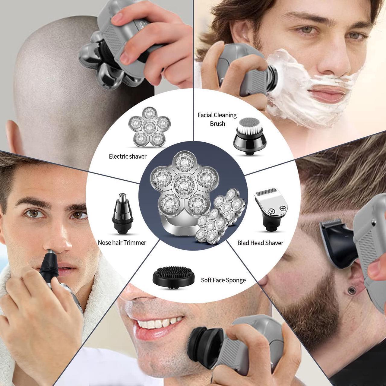 Alt view image 4 of 7 - Roziaplus Head Shaver for Bald Men Electric Shavers Upgrade Rotary Shaver Best Close Shaver for Man Rechargeable Bald Mens Razor Multifunctional Electric Razors Wet & Dry Shaved Bald Shaver