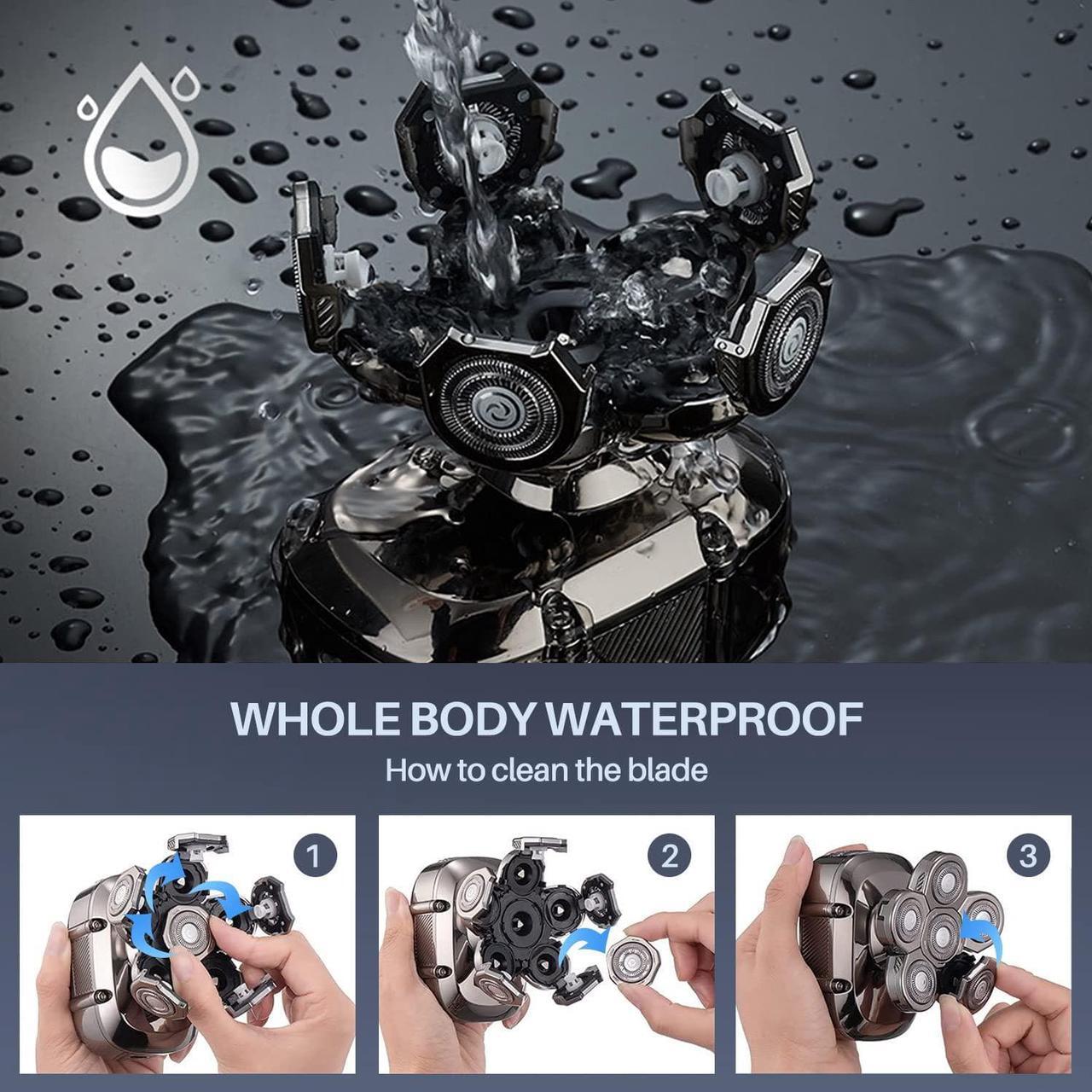 Alt view image 5 of 7 - Roziaplus Head Shaver for Bald Men Electric Shavers Upgrade Rotary Shaver Best Close Shaver for Man Rechargeable Bald Mens Razor Multifunctional Electric Razors Wet & Dry Shaved Bald Shaver