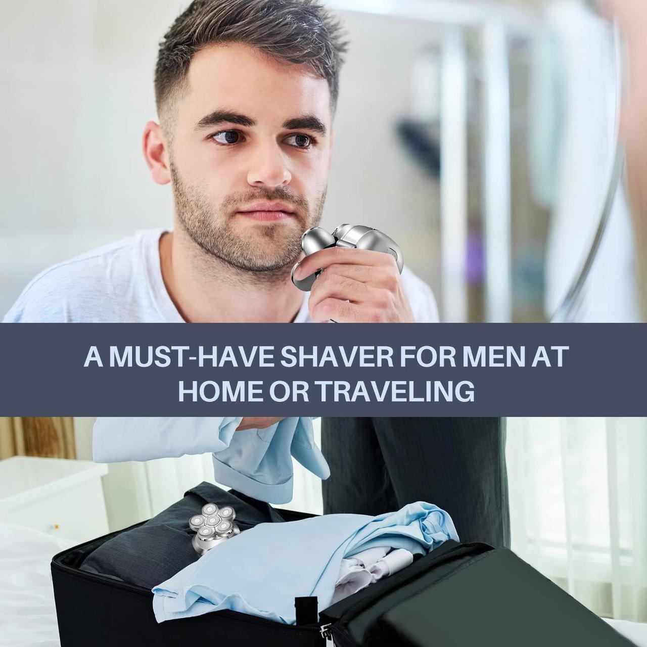 Alt view image 7 of 7 - Roziaplus Head Shaver for Bald Men Electric Shavers Upgrade Rotary Shaver Best Close Shaver for Man Rechargeable Bald Mens Razor Multifunctional Electric Razors Wet & Dry Shaved Bald Shaver