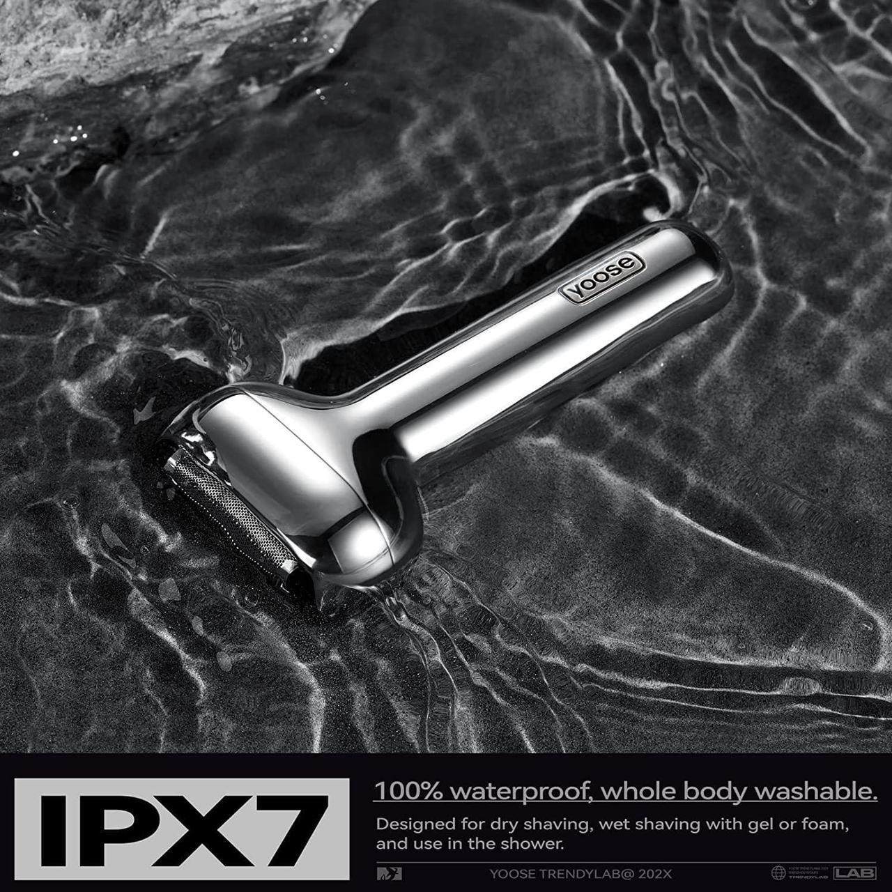 Alt view image 3 of 7 - yoose Foil Shaver, Electric Razor for Men, Magnetic Shaving Head & Alloy Body, 2 Speed Mode, IPX7 Waterproof, USB C Rechargeable, Triple Blade Electric Shaver, Travel Case Included, Ideal Gift, Black