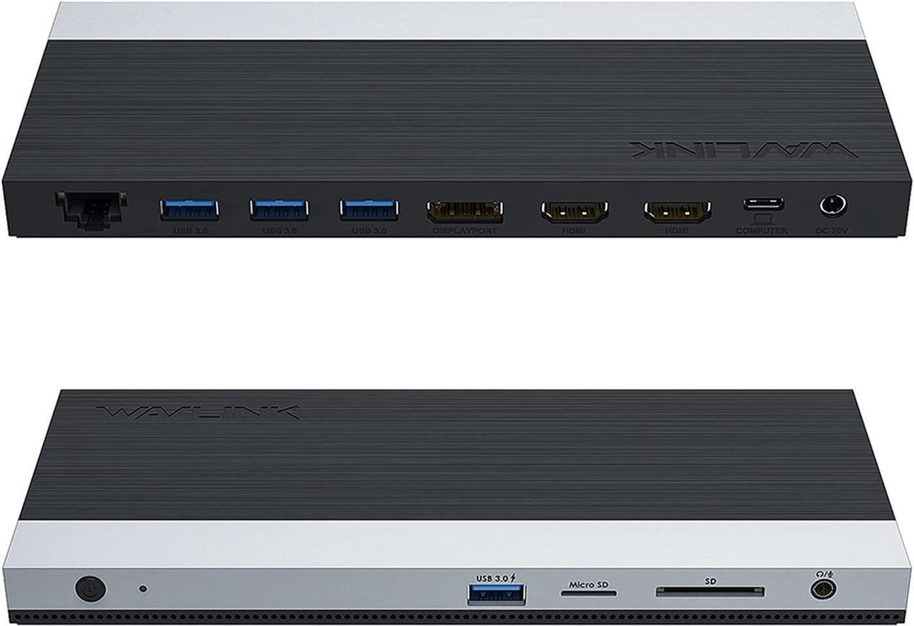 Main image of WAVLINK USB C Docking Station with 130W Charger, Triple Display USB Type C Dock, USB-C Hub Adapter 100W PD Charging for Laptop, Dual HDMI, DisplayPort, Ethernet, 4 USB3.0, SD/TF Card Slot, Audio