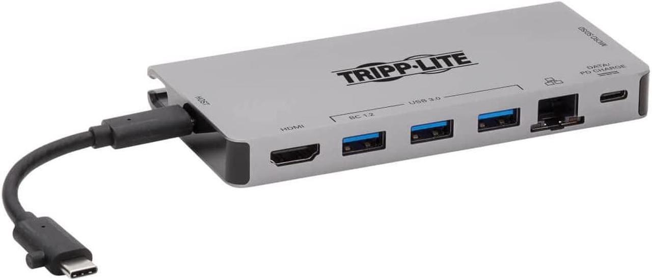 TRIPP LITE USB C Docking Station USB Hub 4k HDMI Gbe SD Card Reader PD Charging (U442-DOCK5D-GY) Gray