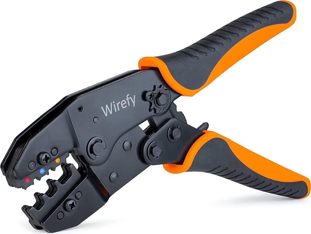 Wirefy Crimping Tool For Insulated Electrical Connectors - Ratcheting Wire Crimper - Crimping Pliers - Ratchet Terminal Crimper - Wire Crimp Tool 22-10 AWG