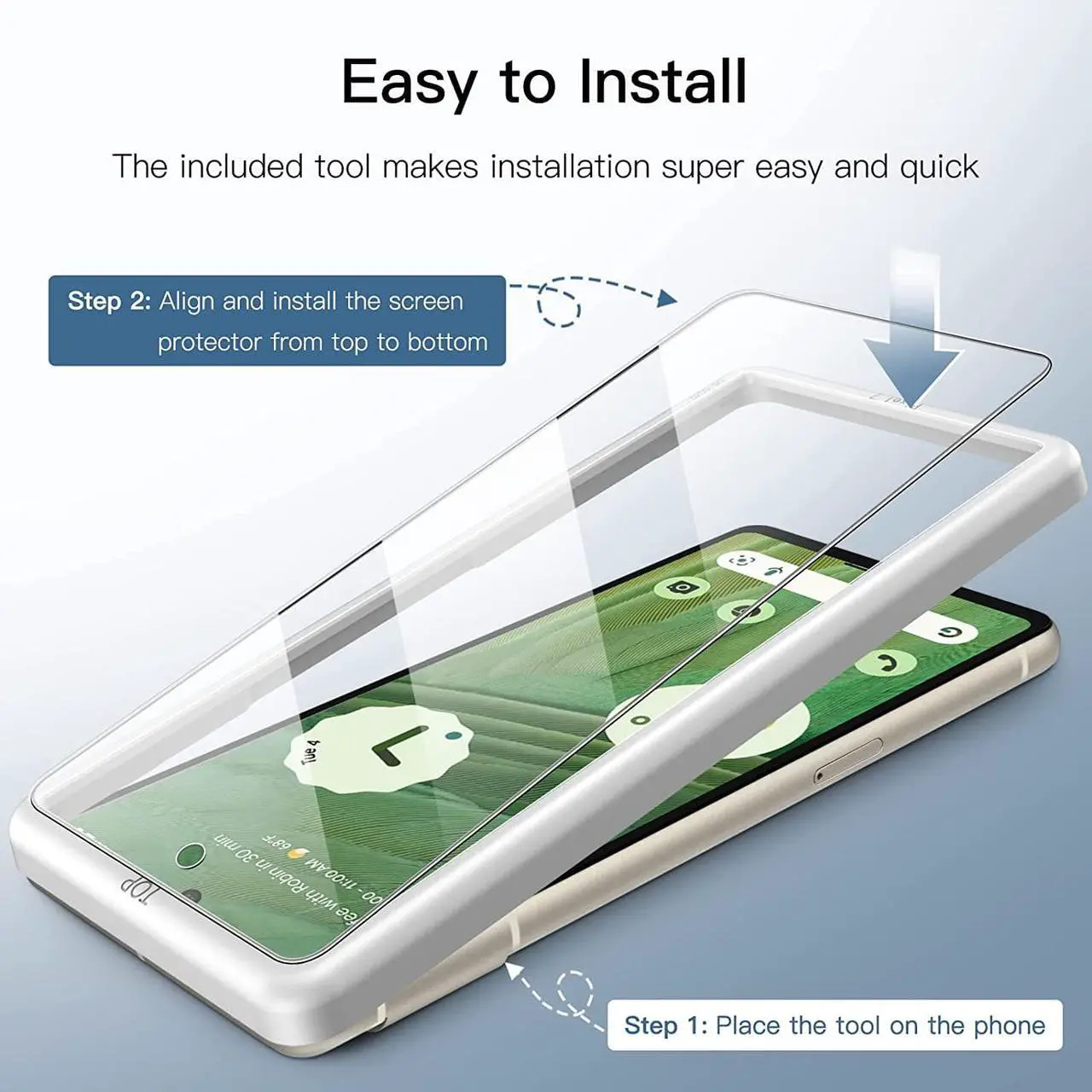 Alt view image 4 of 7 - JETech Screen Protector for Google Pixel 7 with Camera Lens Protector, Easy Installation Tool, Tempered Glass Film, Fingerprint ID Compatible, HD Clear, 2-Pack Each