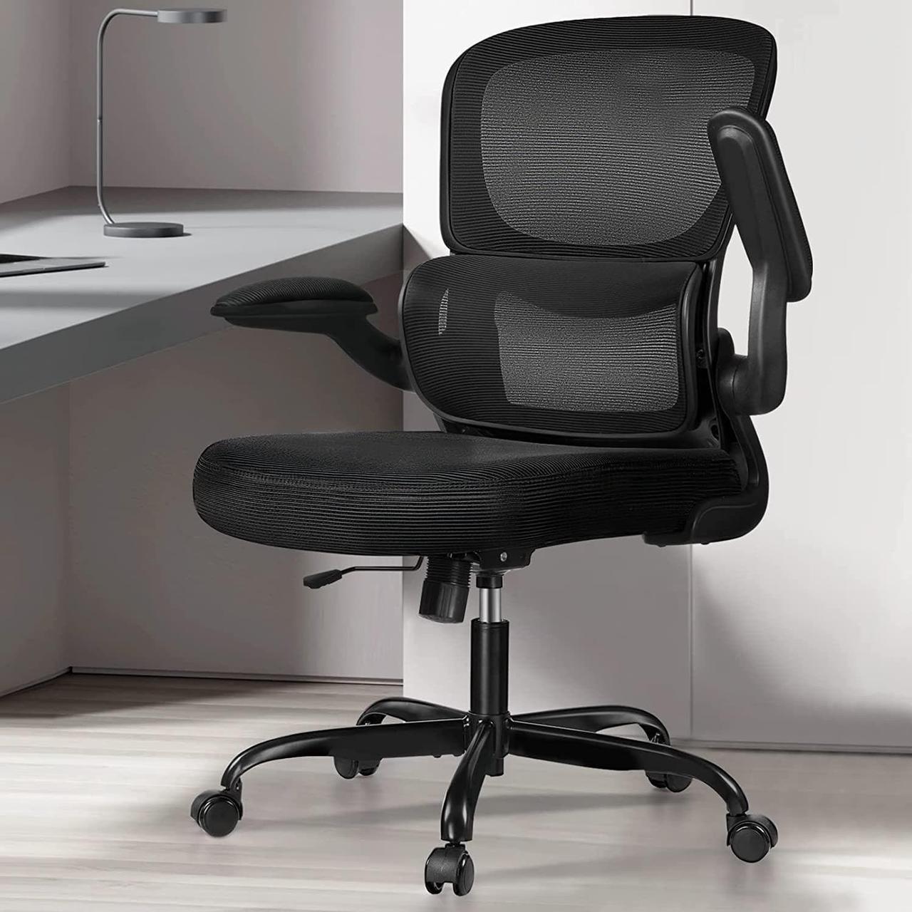 Razzor Office Chair, Ergonomic Desk Chair with Lumbar Support and Adjustable Armrests, Breathable Mesh Mid Back Computer Chair, Reclining Task Chair for Home Office