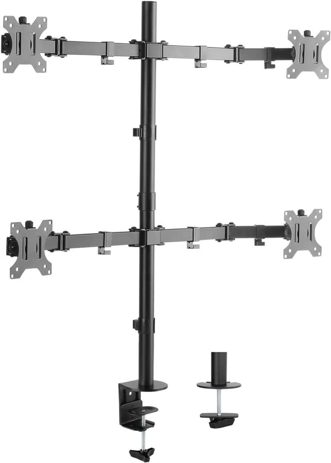 DURAMEX (TM) Quad Four 4 LCD LED Monitors Desk Mount Stand Fully Adjustable Upto 32"