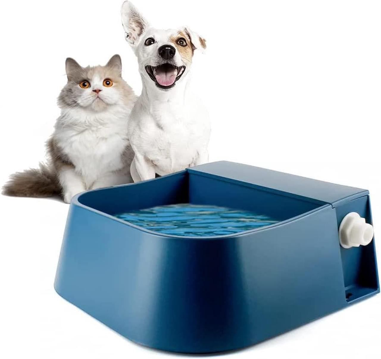 Namsan Pet Automatic Water Dispenser Dog Auto Fill Water Bowl Livestock Float Valve Water Trough for Dog Cat Chicken Drinking, Navy Blue