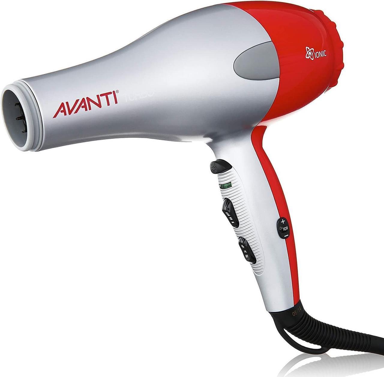 Avanti Ultra Turbo Professional Ionic Hair Dryer Grey/Red for Unisex