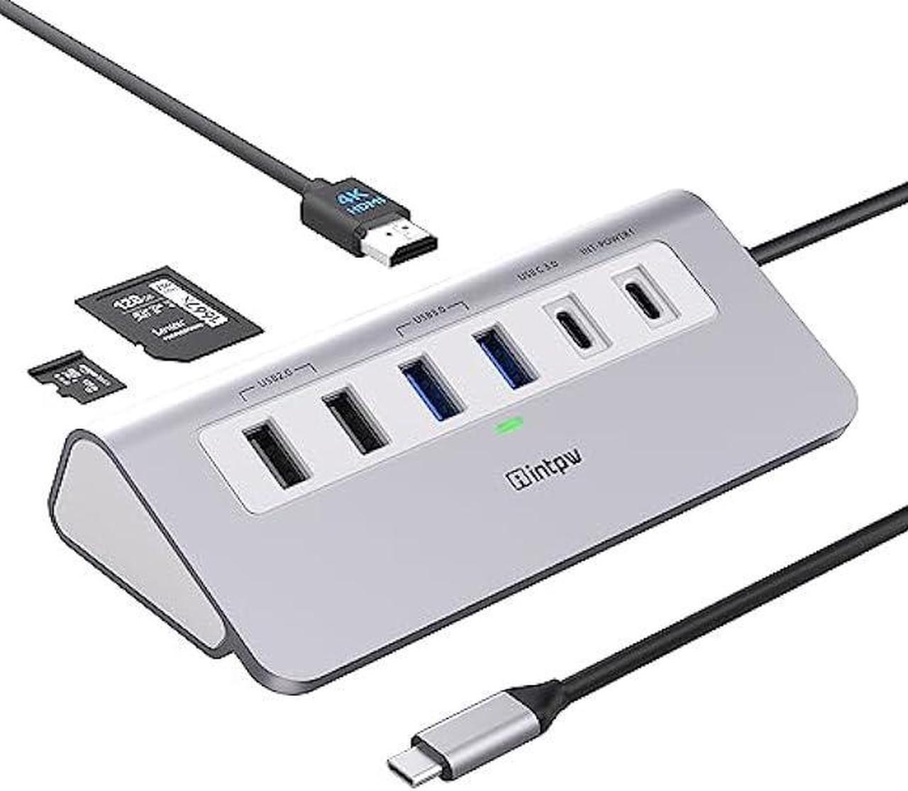 USB C Hub, 9-in-1 USB C to  Multiport Adapter with , PD 100W, 2 x USB A 2.0, 2 x USB A 3.0, 1 x USB C 3.0, SD/TF Card Reader for MacBook Air/Pro iPad Dell/Hp Laptop and More