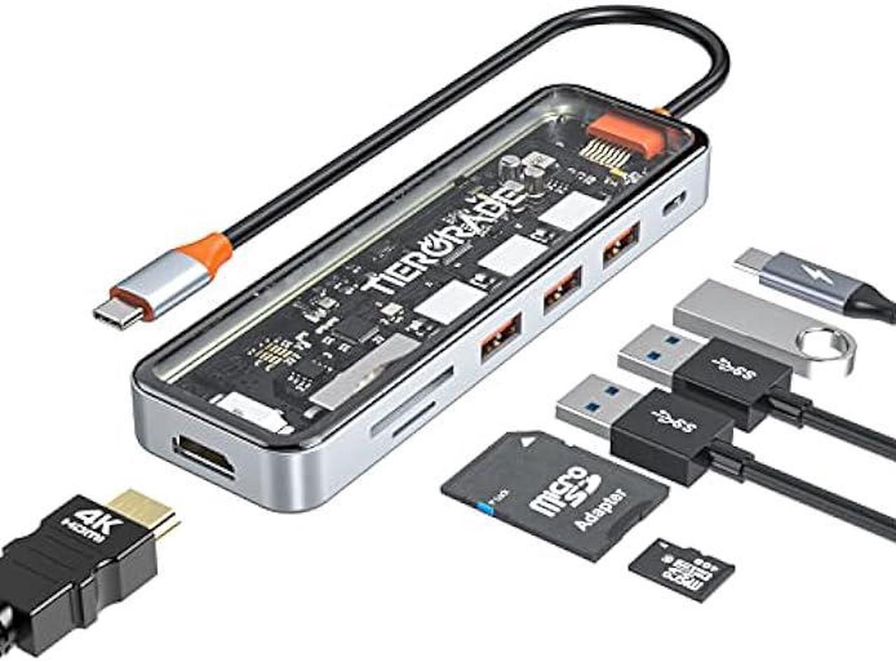 Tiergrade USB C Hub, 7 in 1 USB C to  Multiport Adapter with , 100W PD, 3 USB-A 5 Gbps, TF/SD Card Reader, USB C Dock for MacBook Air/Pro, XPS, and More Type-C Device