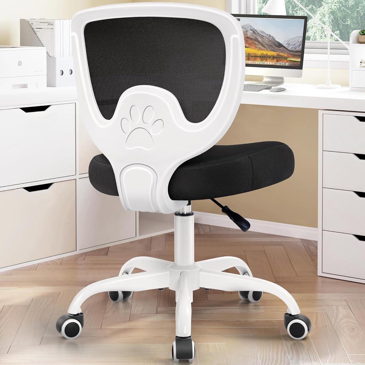 Primy Office Chair Ergonomic Desk Chair, Breathable Mesh Mid Back Computer Chair with Adjustable Height Comfortable Armless Executive Rolling Swivel Task Chair with Wheels for Home Studying Gaming