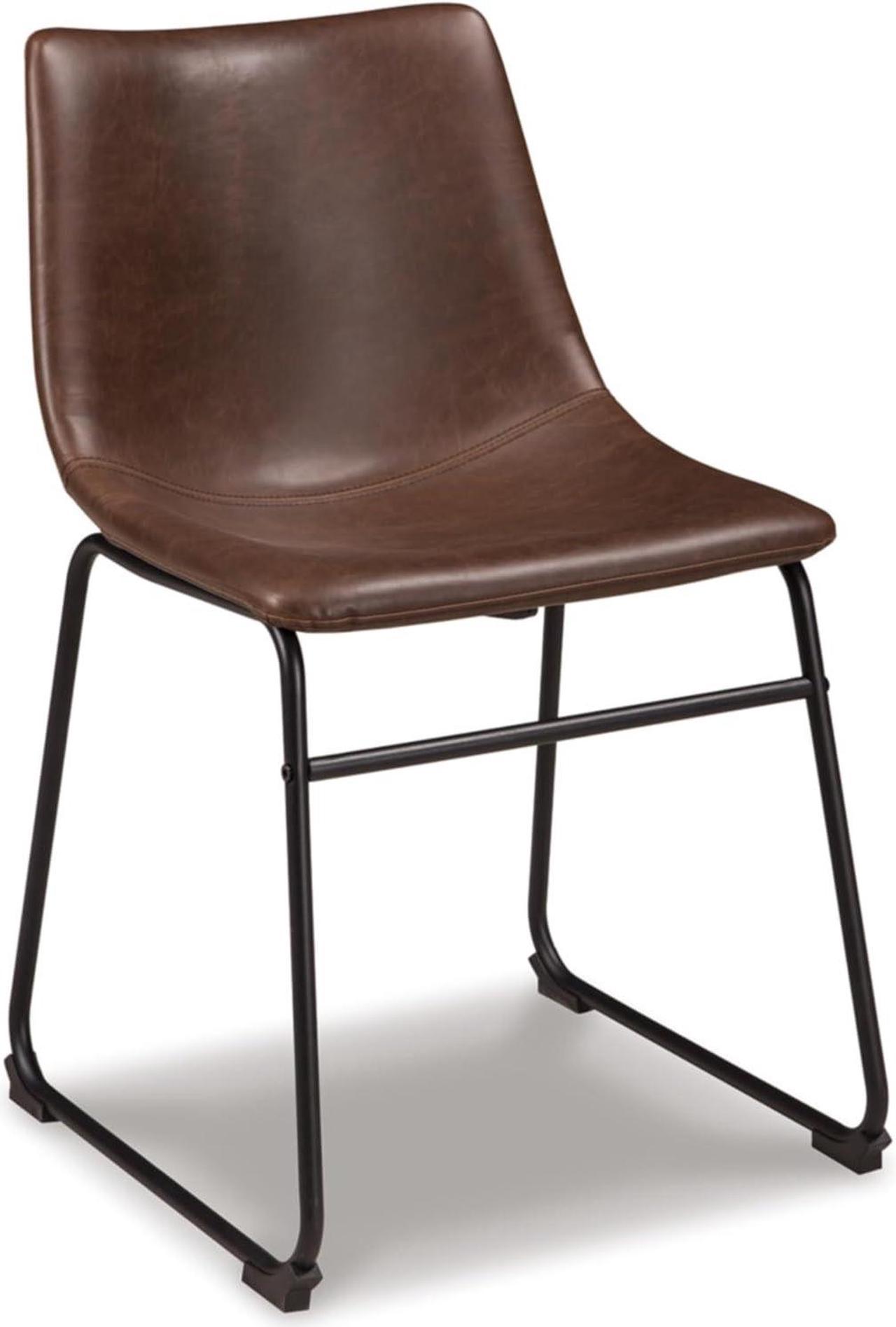 Signature Design by Ashley Mid Century Centiar 18.75" Dining Bucket Chair, 2 Count, Black and Brown