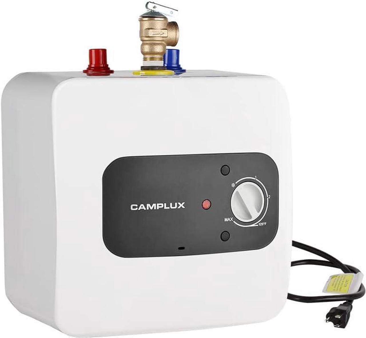 Camplux Pro ME25B Mini Tank Electric Water Heater On-Demand Water Heater 2.5 Gallon with Cord Plug 1.44kW at 120 Volts