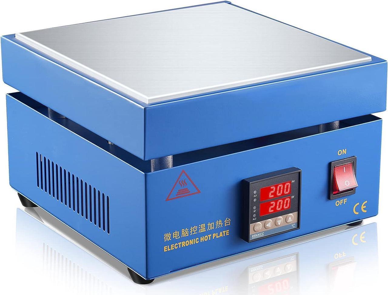 Soiiw 110V 850W Soldering Hot Plate LED Microcomputer Electric Preheat Soldering Station Welder Hot Plate Rework Heater Lab 200X200mm Plate