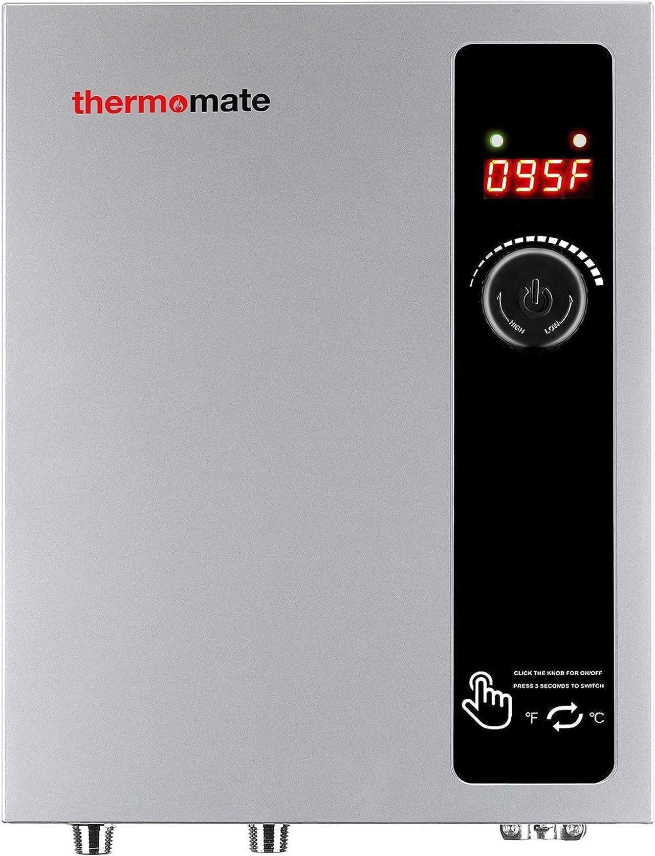 thermomate Electric Tankless Water Heater, 11kW at 240 Volt, On Demand Instant Hot Water Heater, Self Modulating Energy Saving, Save Space, 2.15GPM at 35°F Rise