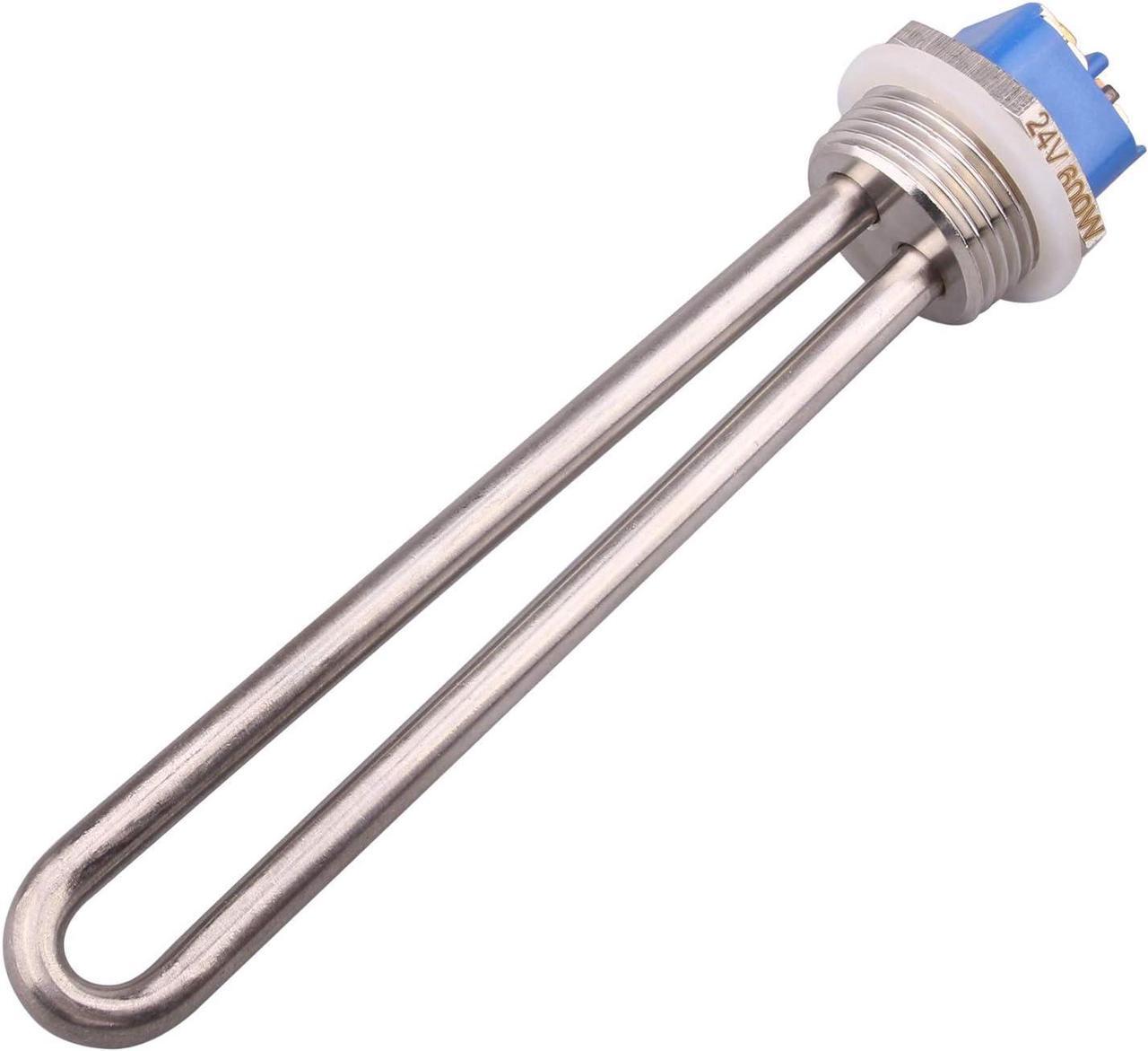 DERNORD 24V 600W Heating Element Submersible Water Heater Element Stainless Steel Immersion Heater with 1 Inch NPT Fitting