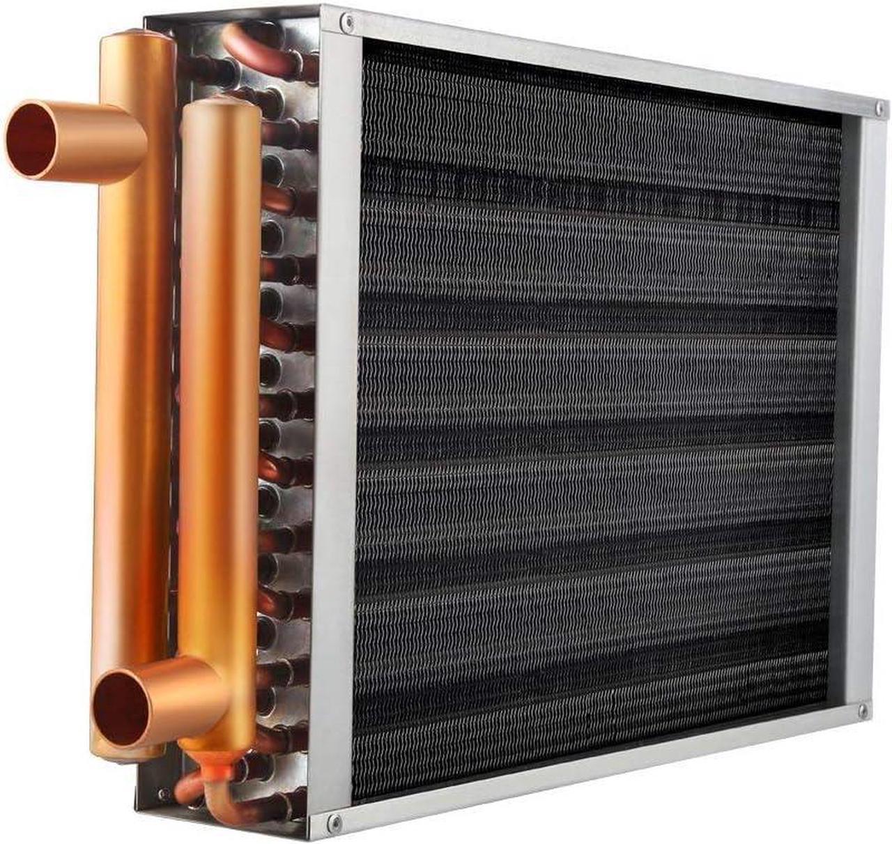 Water to Air Heat Exchanger 12x15 to 36x36 with 1 Copper Ports for Outdoor Wood Furnaces, Residential Heating and Cooling, and Forced Air Heating (HTL16x16)