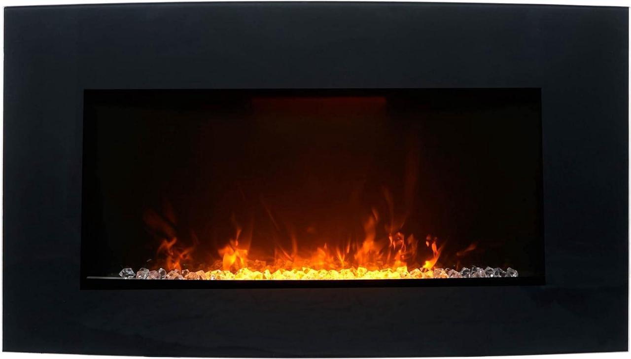 Paramount EF-WM410 6A Stirling Curved Fireplace, 36, Black