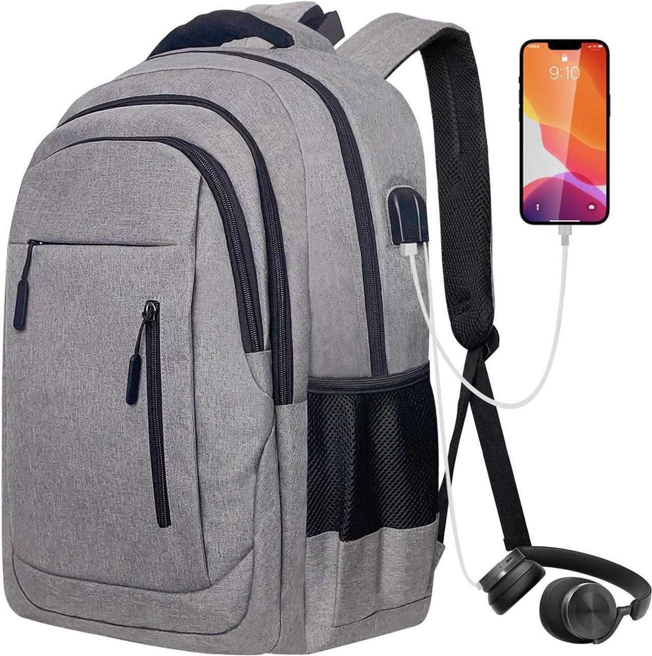 Ogetok Men Travel Backpack for 17.3" Laptop,Business Casual Computer Daypack Bookbag w/USB Charging Port