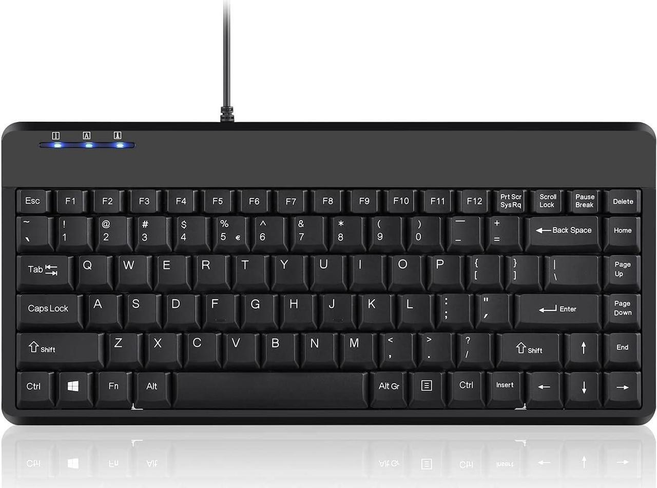 Perixx PERIBOARD-409U, Mini Keyboard - USB - 12.40"x5.79"x0.79 Dimension - Piano Finish Black