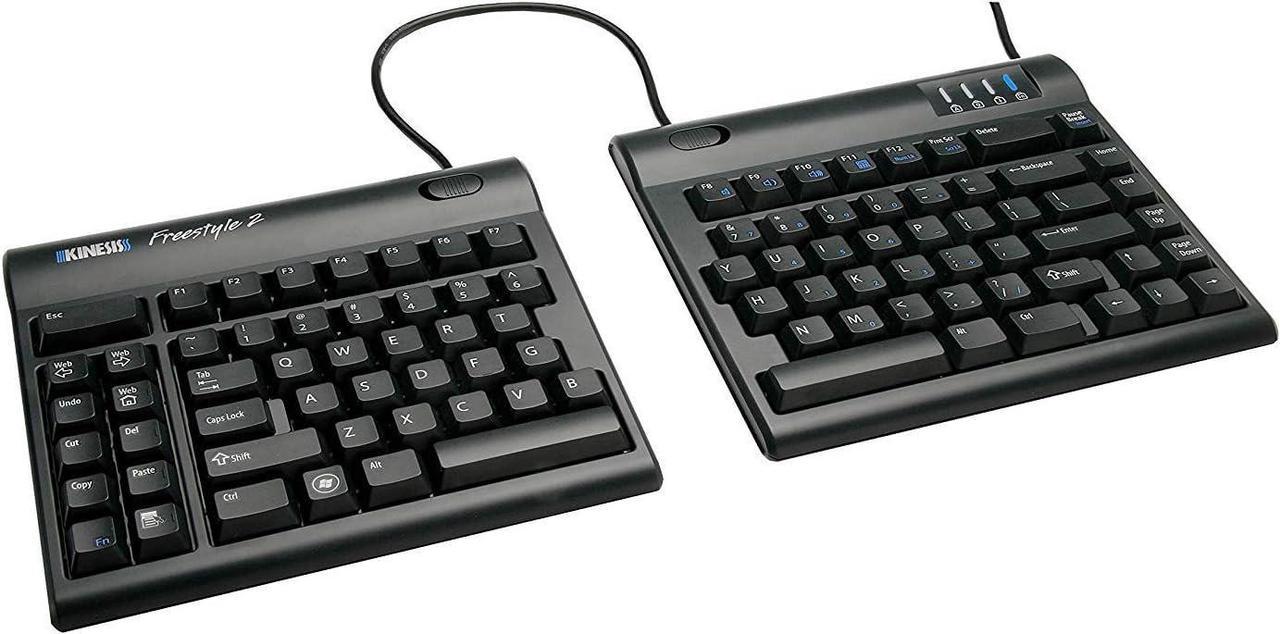 Kinesis Freestyle2 Keyboard for PC, Us English Legending, Black, 9 Inch Maximum - KB800PB-US