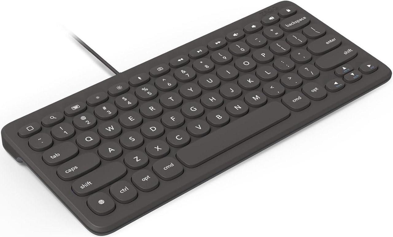 ZAGG Connect Keyboard 12C - Compact Type-C Wired Desktop Keyboard - Universal Compatibility with Windows, ChromeOS, Android, iOS, macOS, iPadOS - Optimized Typing Experience - Eco-Conscious Design