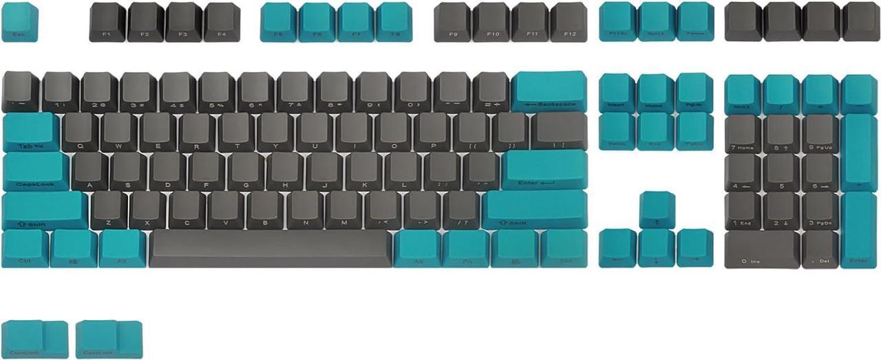 Happy Balls PBT Keycaps Side/Front Print Keycap Set OEM Profile Non-Backlit Thick Cherry MX Key Caps with Key Puller for 60%/87 TKL/104/108 MX Switches Mechanical Keyboard(Blue Gray Combo)