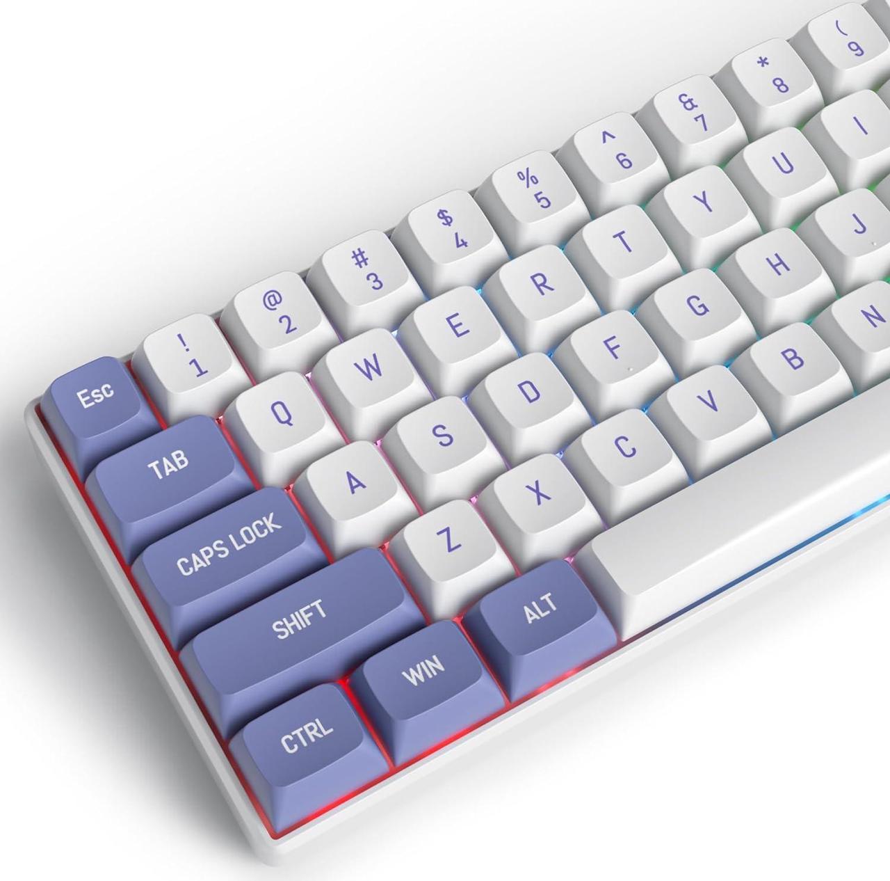 Owpkeenthy WHYSP 75 Percent CSA Profile Keycaps, Custom Doubleshot PBT Minimalist Ball Key Cap Set for MX Switch 60%, 65%, 75%, TKL Mechanical Keyboards (Purple CSA)