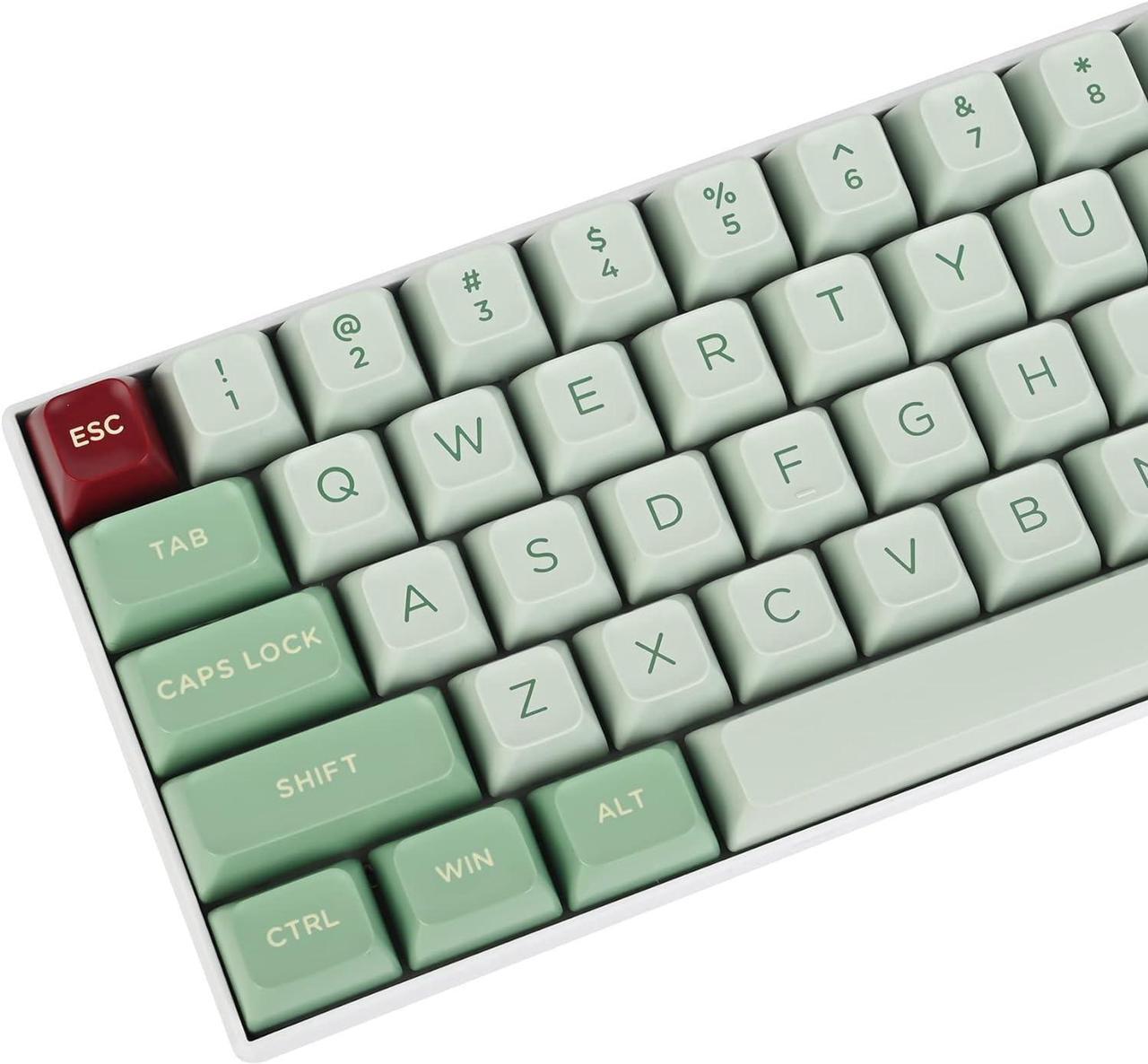 Fogruaden Matcha keycaps 60 Percent, ABS Double Shot Keycaps, ASA Profile, 150 Keycap Set, Custom Keycaps for Cherry Gateron MX Switches Mechanical KeyboardMatcha Red