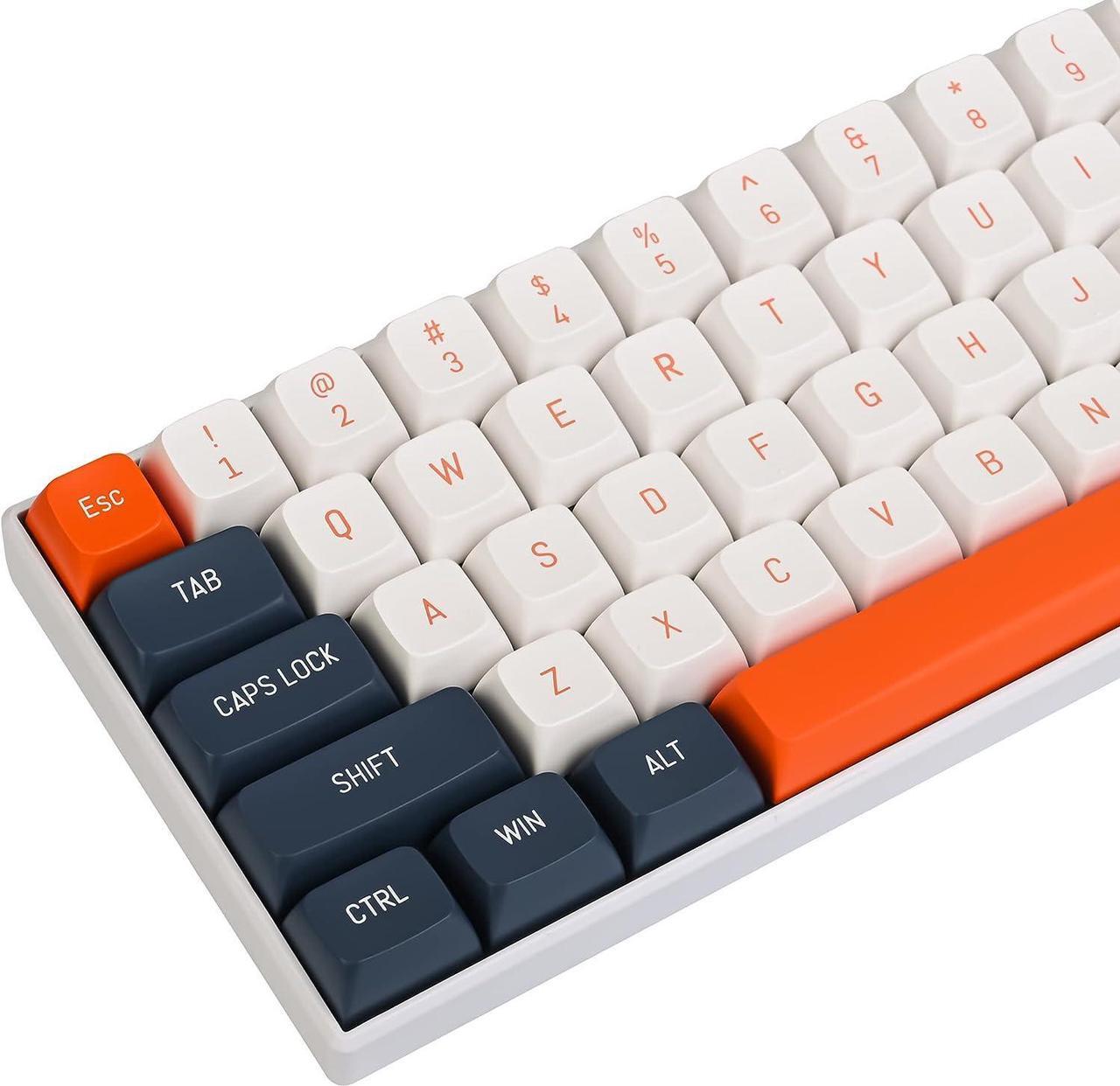 surmen Custom 160 Keycap Set CSA Profile Doubleshot Ball Caps US/ISO Layouts for 60%, 65%, 75%, TKL Mechanical Keyboards (Orange)