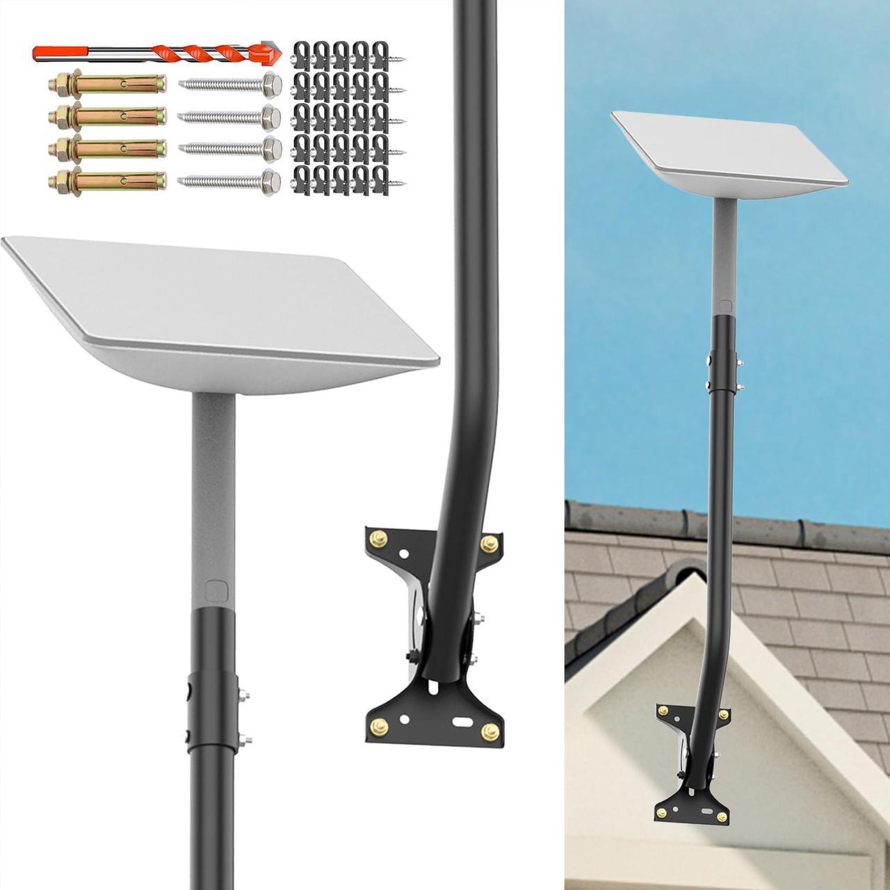 Click-in Design 25inch Starlink Mounting Kit, Starlink Long Wall Mount, Starlink Roof Mount, Starlink Pole Mount, for Starlink Internet Kit Satellite (Include Screws&Drill bit&Cable Clips)