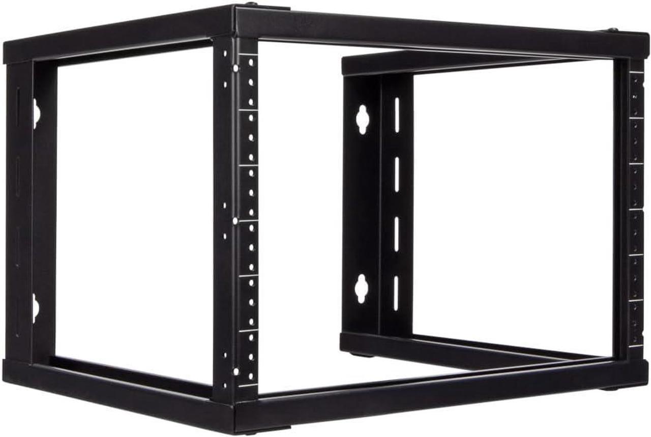 NavePoint 6U Wall Mount Open Frame 19" Server Equipment Rack Threaded 16 inch Depth Black