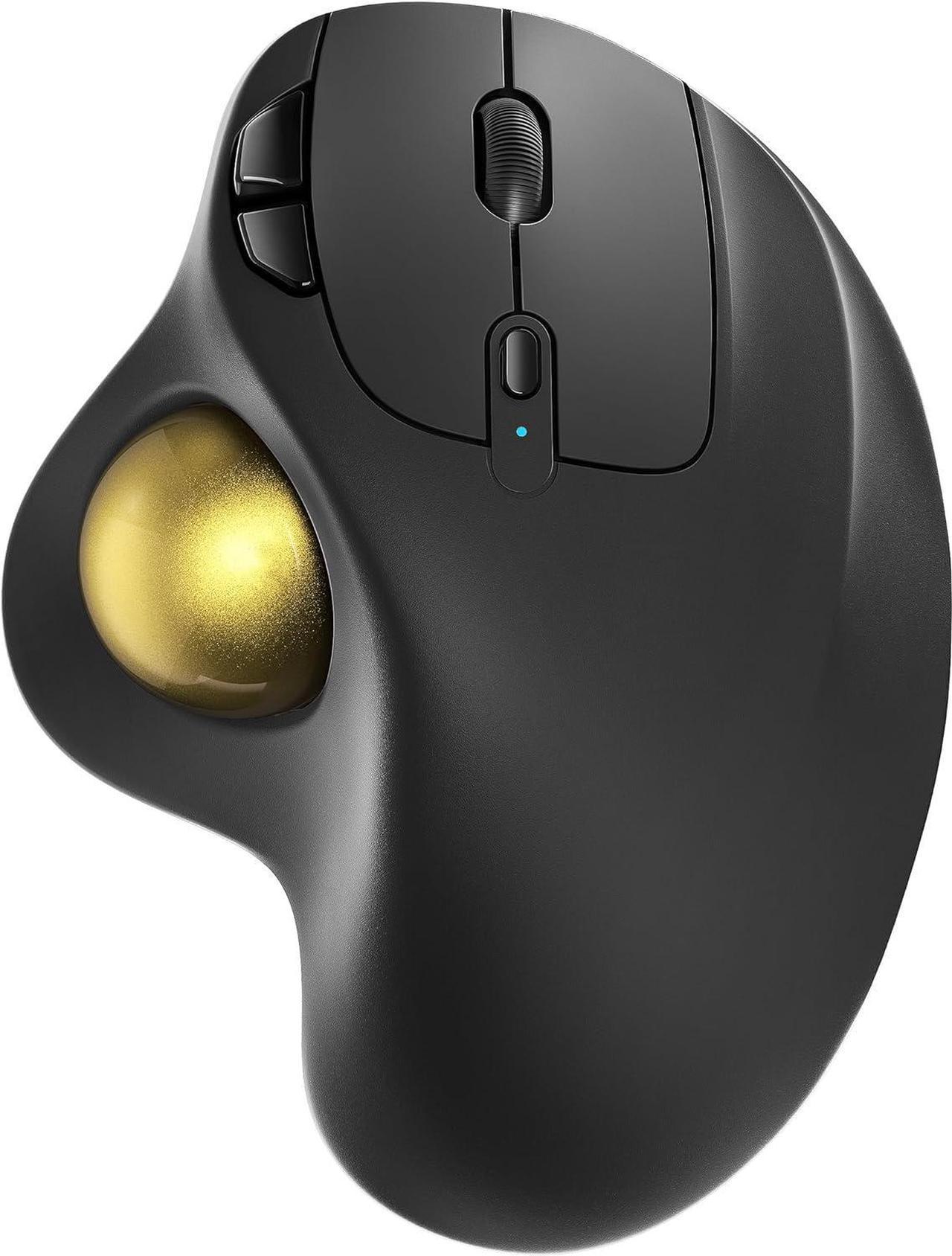 Nulea M501 Wireless Trackball Mouse, Rechargeable Ergonomic, Easy Thumb Control, Precise & Smooth Tracking, 3 Device Connection (Bluetooth or USB), Compatible for PC, Laptop, iPad, Mac, Windows.