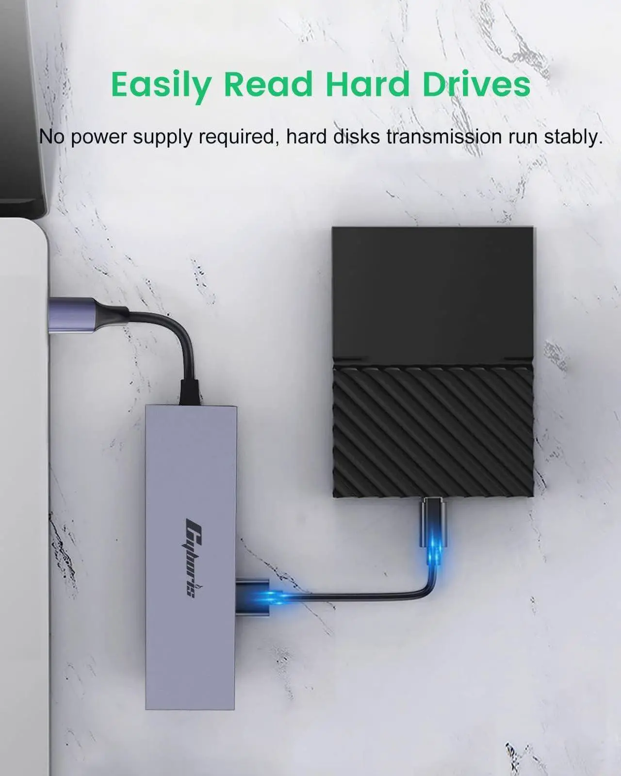 Alt view image 6 of 7 - USB C Hub, 4 Port 10Gbps USB C to USB Adapter USB 3.1 Hub GEN2, USB C Splitter Thunderbolt 3 Compatible, PD100W Powered USB C Hub, USB-C Hub for Laptop, Mobile, Tablet, PC