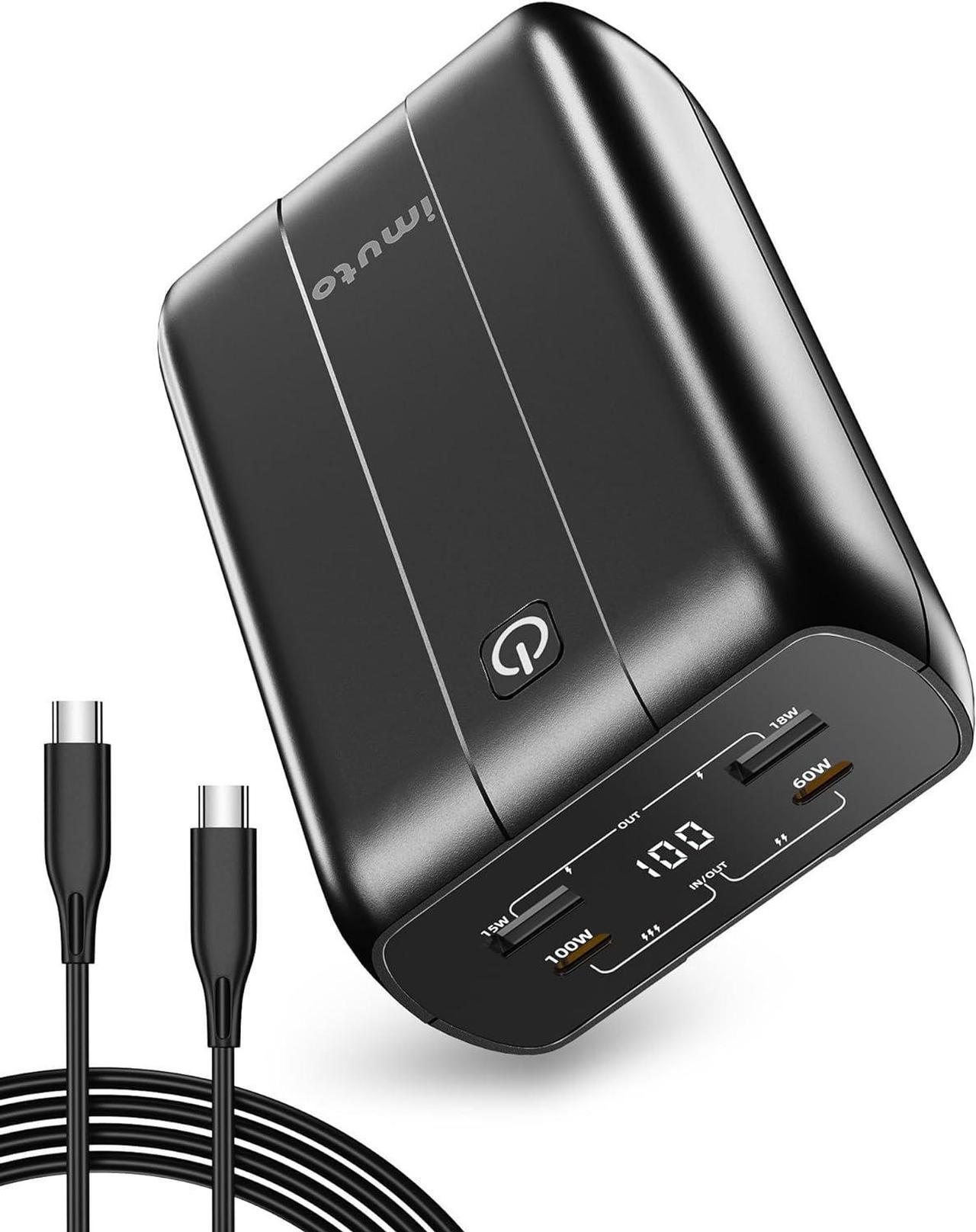 imuto 100W Laptop Power Bank, 20000mAh USB C Portable Charger,External Battery Fast Charging Compatible with Laptop,MacBook,Surface,iPad,Steam Deck,Switch, iPhone 15/14/13,Galaxy, Pixel,Camera