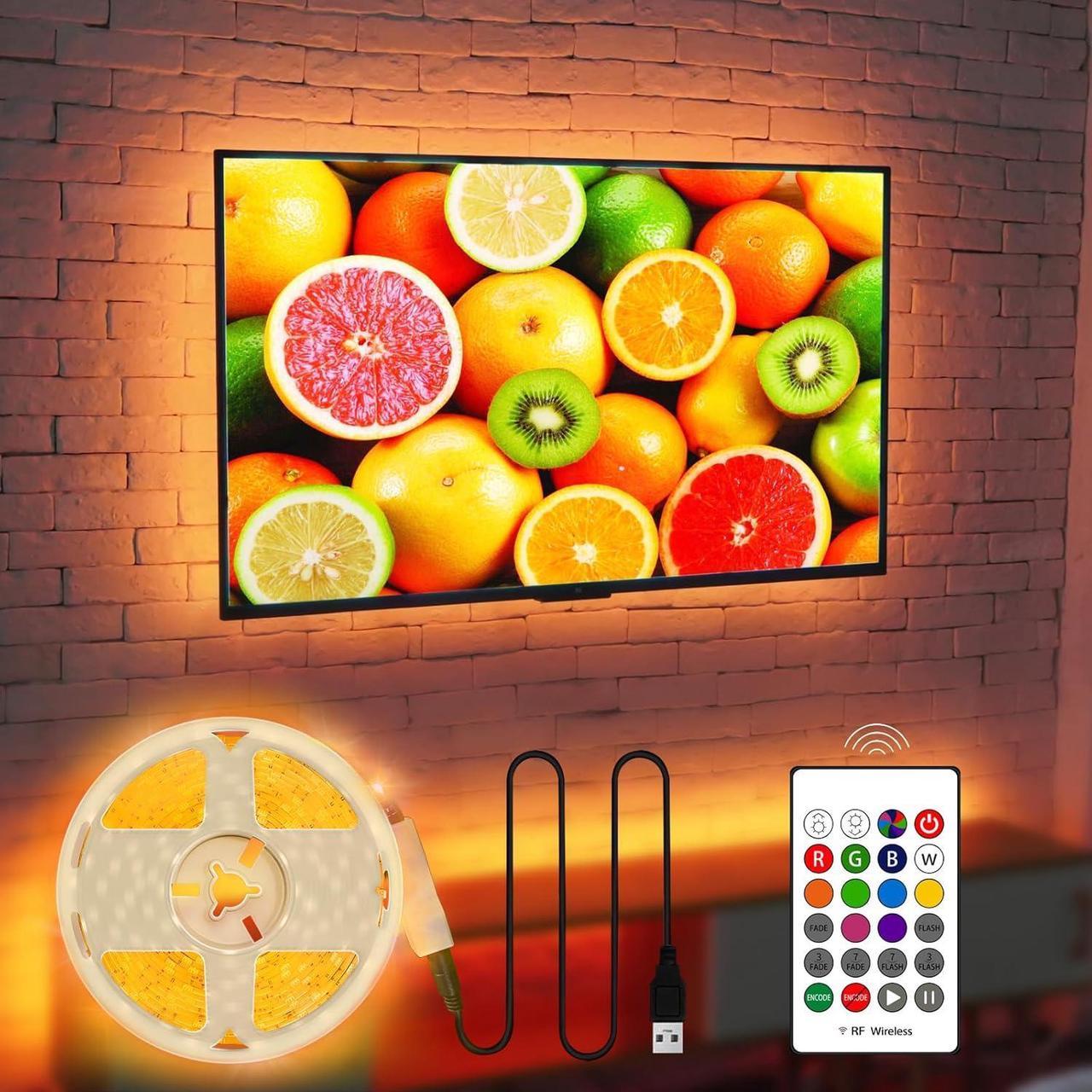 LED TV Backlight for 70 75 80 82 Inch, Hamlite USB Bias Lighting Colors Changed by Remote, 18ft Eye-Care and W-Type Strip Light Work with TV/PC Monitor Without Dark Area, Work for Home Decor or Party