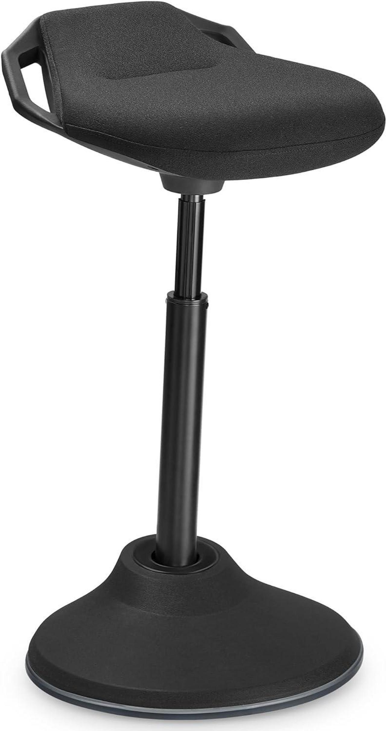 SONGMICS Standing Desk Chair 24.8-34.6 Inches, Adjustable Standing Stool, Sitting Balance Chair, Comfortable and Breathable Seat, Black UOSC02BK