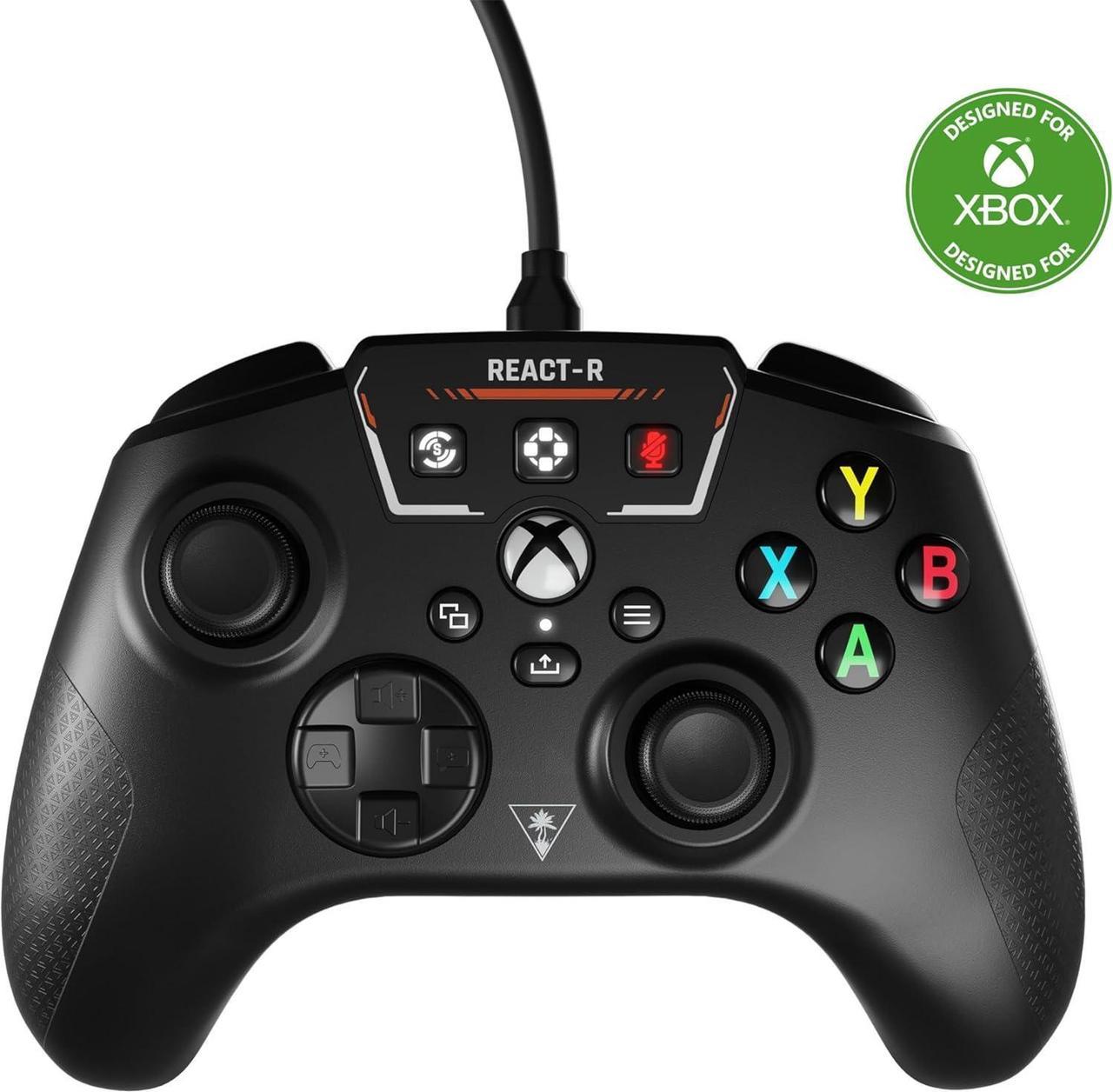 Turtle Beach REACT-R Controller Wired Game Controller  Licensed for Xbox Series X|S, Xbox One & Windows  Audio Controls, Mappable Buttons, Textured Grips - Black