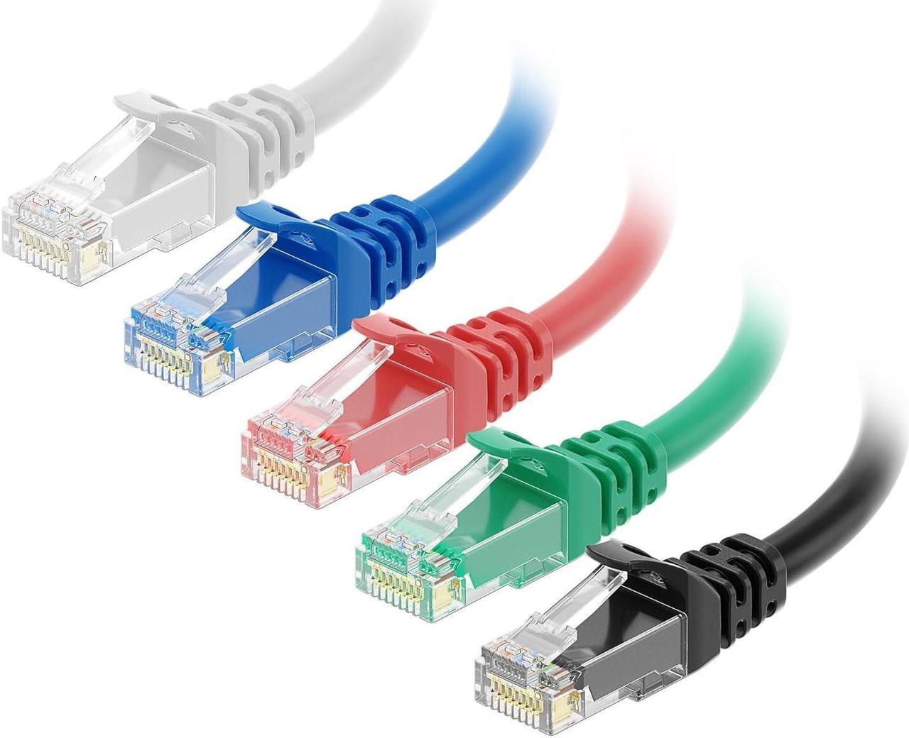 Cable Matters 5-Color Combo Snagless Cat6 Ethernet Cable (Cat6 Cable/Cat 6 Cable) 5 Feet - Available 1FT - 14FT in Length