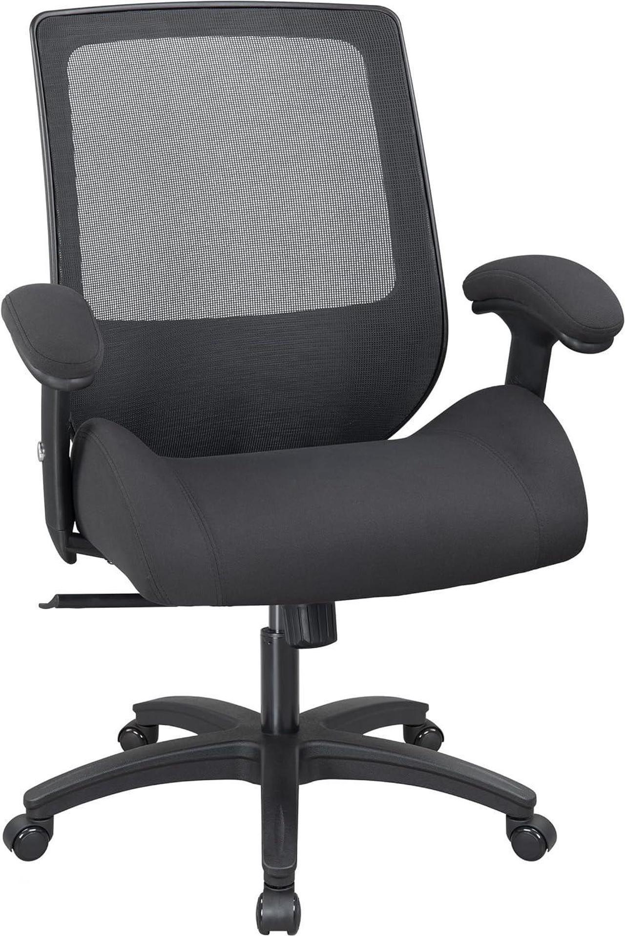 BOLISS Ergonomic Mesh Computer Office Desk Chair with Super Soft Adjustable Arms Molded Foam Seat Cushion and Lumbar Support - Black