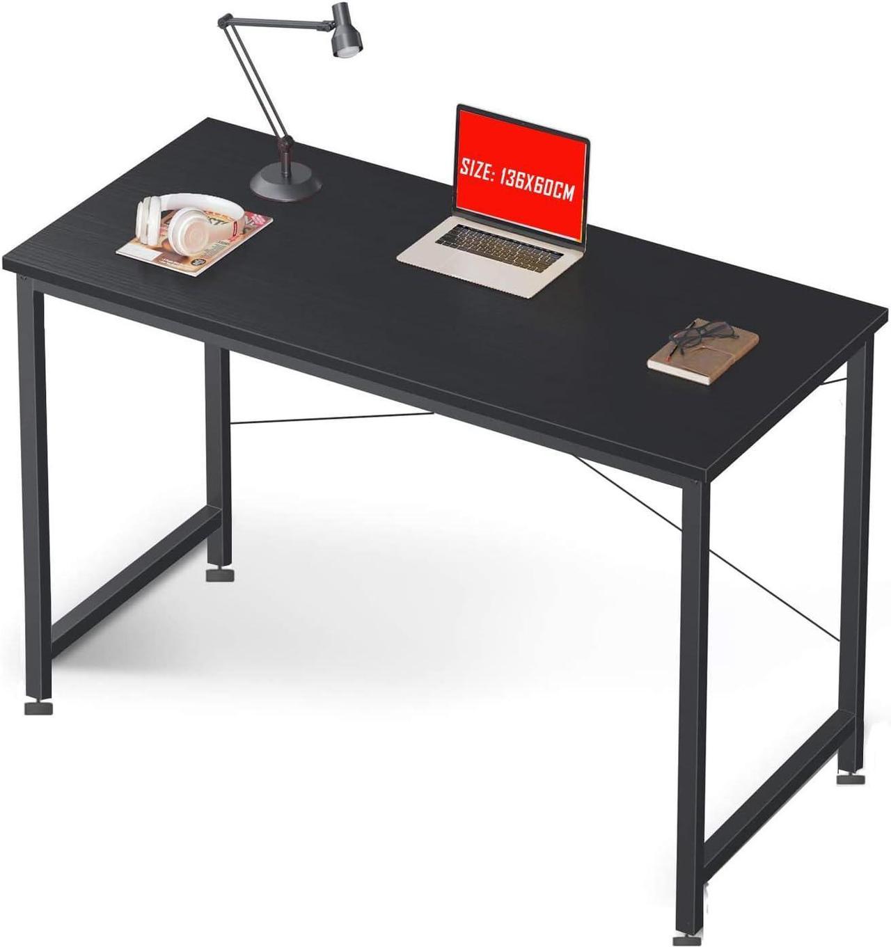 Duramex (TM) Study Computer Desk Table 53.5 inches 136cm Long 24" 60cm Wide Large Table Workstation for Home Office, Black