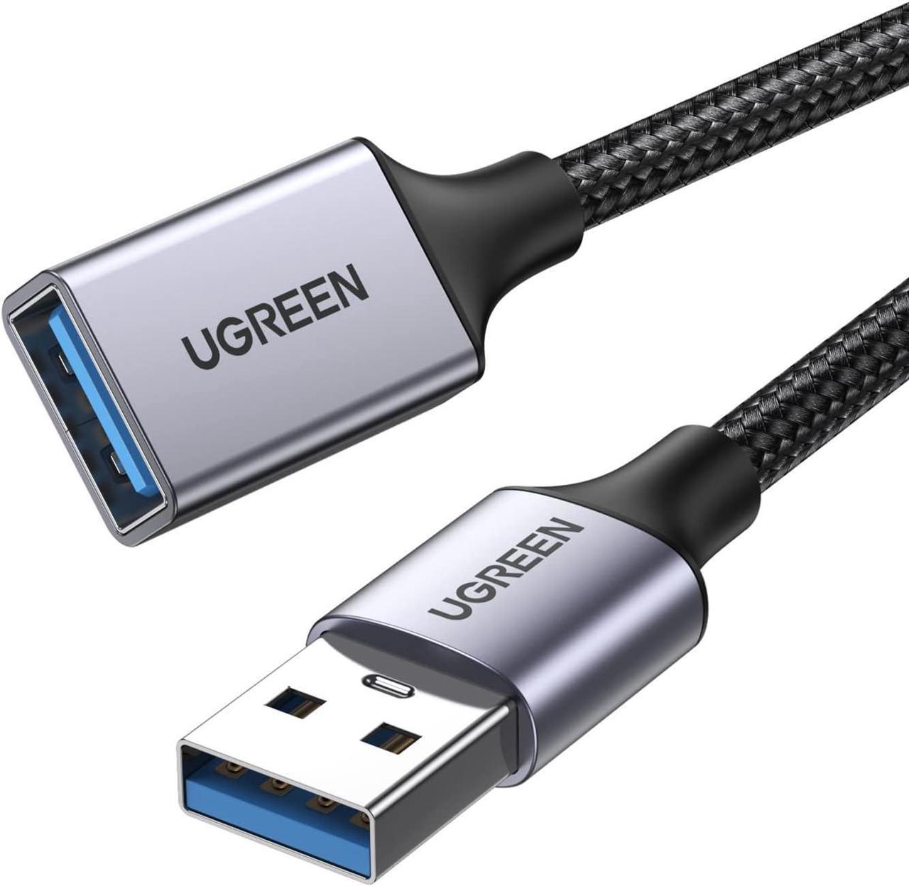 UGREEN USB Extension Cable USB 3.0 Extender Cord Nylon Braided USB A Male to Female Data Transfer Cable for Hard Drive, Oculus Rift, USB Hub, USB Sticks, Mouse, Keyboard, Xbox, Webcam, 3FT